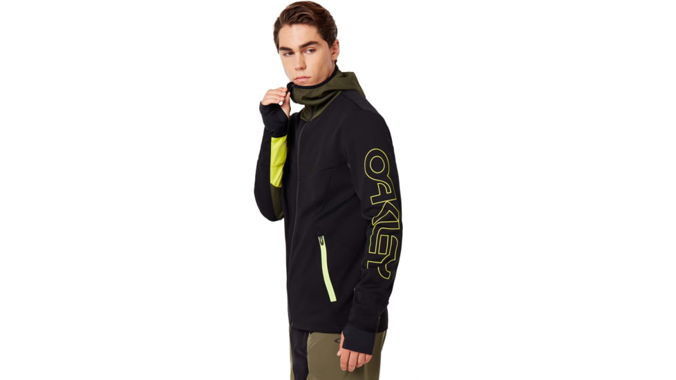 Oakley Hot Springs Thermal Fleece Full Zip - Mens, Blackout, Extra Large, 461772-02E-XL