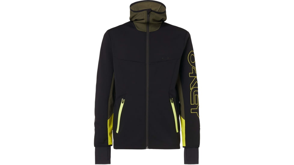 Oakley Hot Springs Thermal Fleece Full Zip - Mens, Blackout, Extra Large, 461772-02E-XL