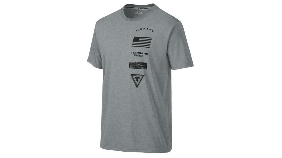 Oakley Insignia Tee, Athletic Heather Grey, Medium 455166-24G-MD