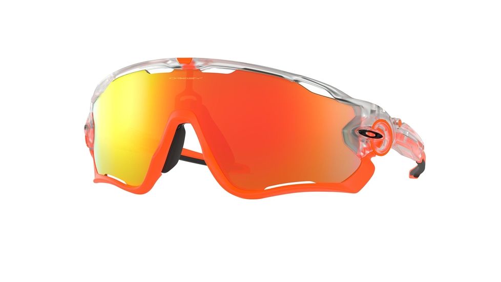 Oakley Jawbreaker OO9290 Sunglasses 929037-31 - Matte Clear Frame, Fire Iridium Lenses