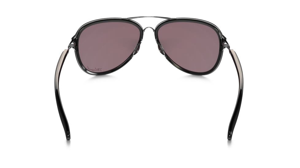 Oakley Kickback Sunglasses Satin Chrome/Black Frame, OO Black Iridium Polarized Lens-OO4102-04