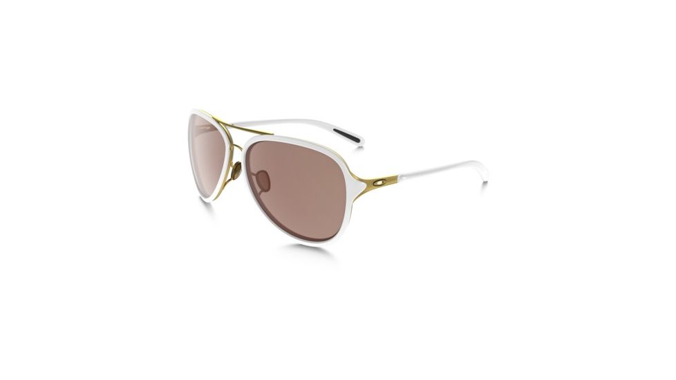 Oakley Kickback Sunglasses Satin Gold/White Frame, VR28 Black Iridium Lens-OO4102-06