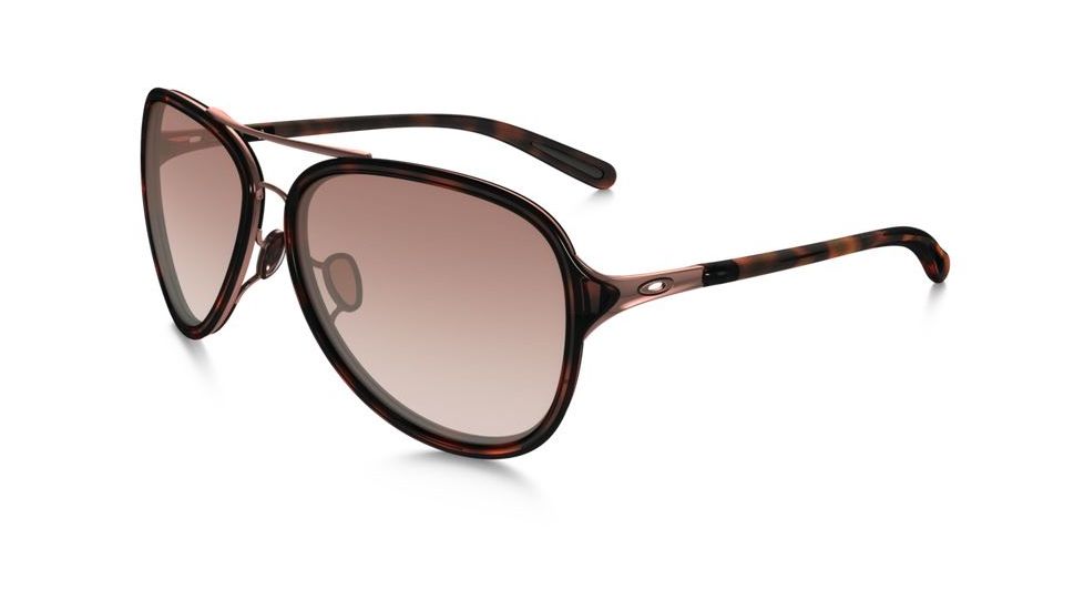 Oakley Kickback Sunglasses Satin Rose Gold/Tortoise Frame, VR50 Brown Gradient Lens-OO4102-01