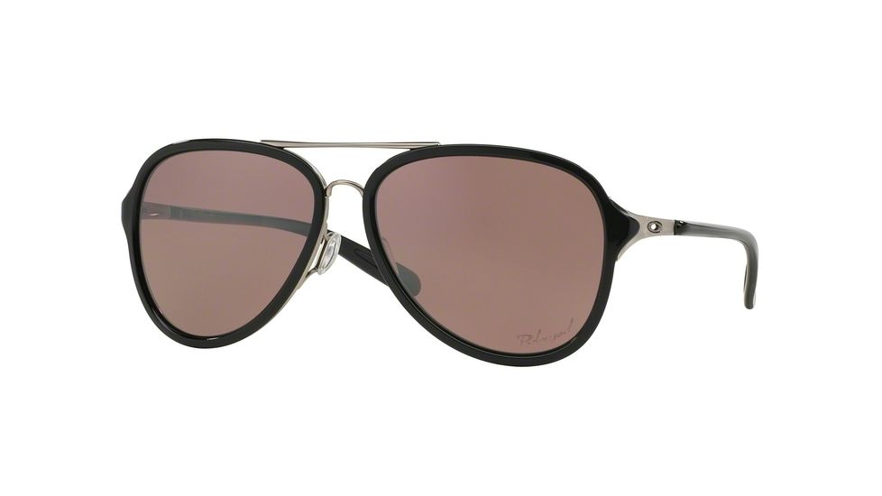 Oakley KICKBACK OO4102 Progressive Prescription Sunglasses OO4102-410204-58 - Lens Diameter 58 mm, Frame Color Satin Chrome/Polished Black