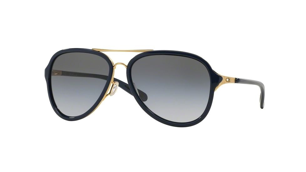 Oakley KICKBACK OO4102 Progressive Prescription Sunglasses OO4102-410203-58 - Lens Diameter 58 mm, Frame Color Satin Gold/Polished Navy