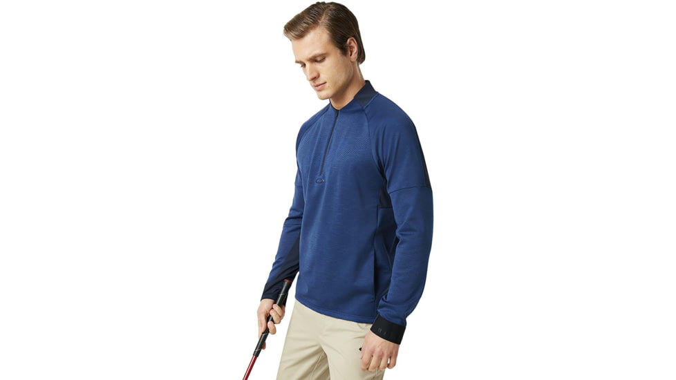 Oakley Knockdown Mixed Fleece 1/4 Zip - Mens, Dark Blue, Extra Large, 461724-609-XL
