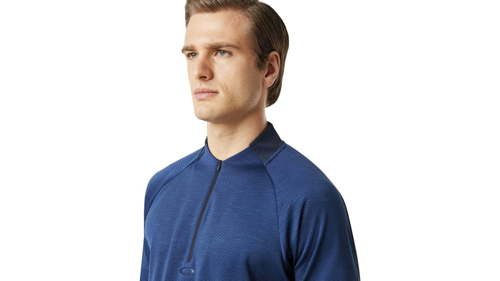 Oakley Knockdown Mixed Fleece 1/4 Zip - Mens, Dark Blue, Extra Large, 461724-609-XL