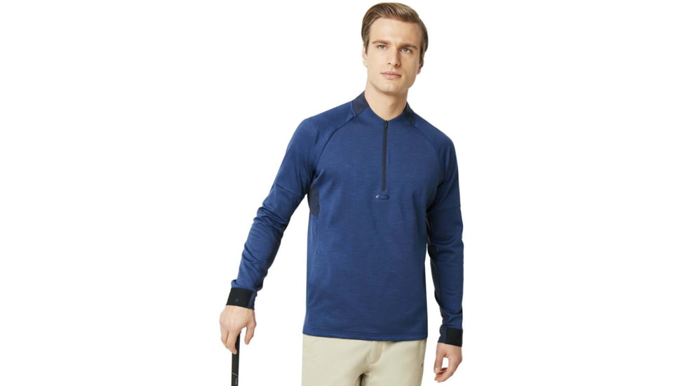 Oakley Knockdown Mixed Fleece 1/4 Zip - Mens, Dark Blue, Extra Large, 461724-609-XL