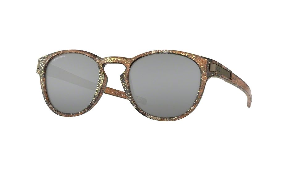 Oakley Latch A OO9349 Progressive Prescription Sunglasses, 53mm, Splatter Dark Amber, OO9349-934931-53-PRO