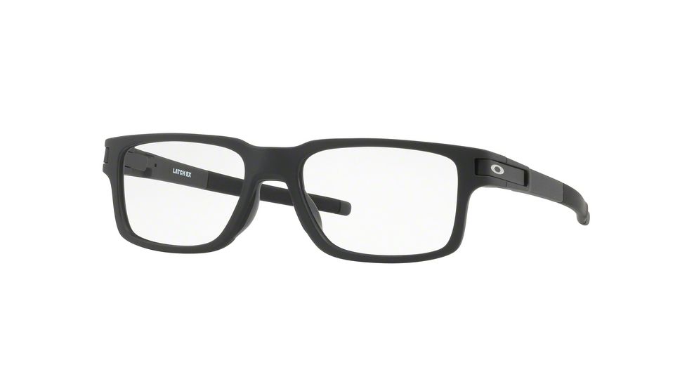 Oakley LATCH EX OX8115 Progressive Prescription Eyeglasses 811501-52 - Satin Black Frame, Clear Lenses