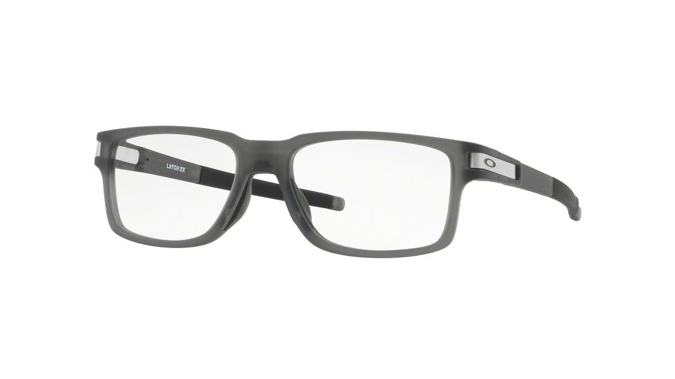 Oakley LATCH EX OX8115 Progressive Prescription Eyeglasses 811502-52 - Satin Grey Smoke Frame, Clear Lenses