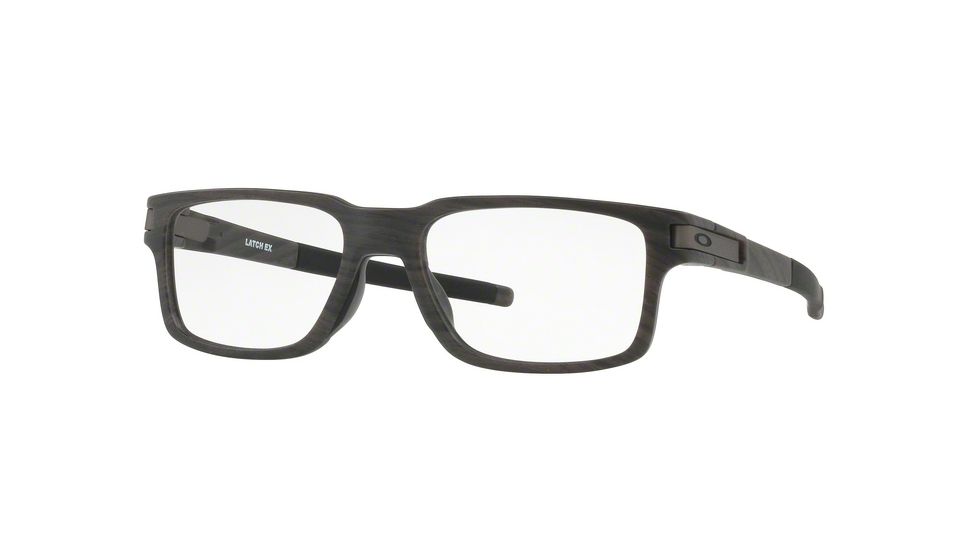 Oakley LATCH EX OX8115 Progressive Prescription Eyeglasses 811503-52 - Woodgrain Frame, Clear Lenses