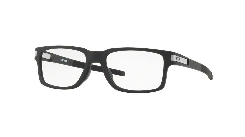 Oakley LATCH EX OX8115 Progressive Prescription Eyeglasses 811504-52 - Satin Black Frame, Clear Lenses