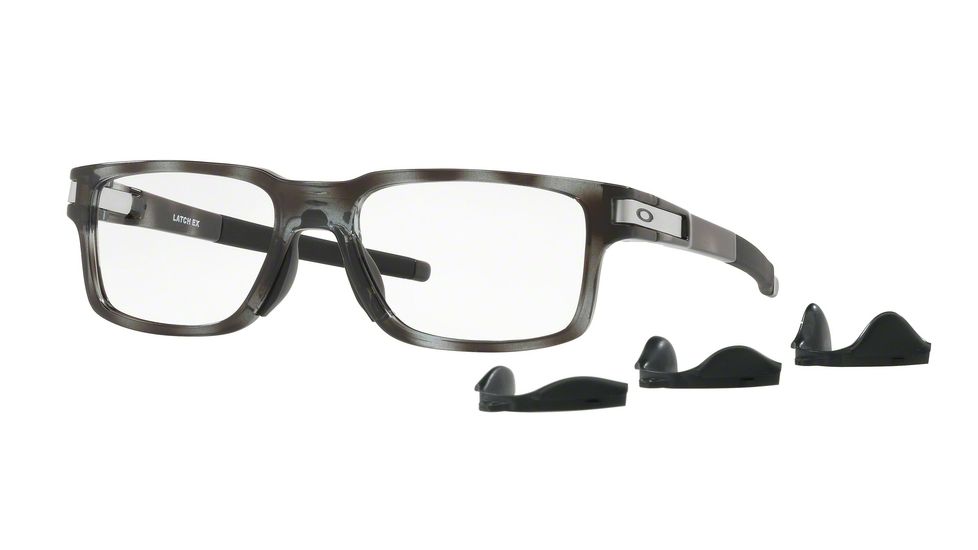 Oakley LATCH EX OX8115 Progressive Prescription Eyeglasses 811507-52 - Polished Grey Tortoise Frame, Clear Lenses