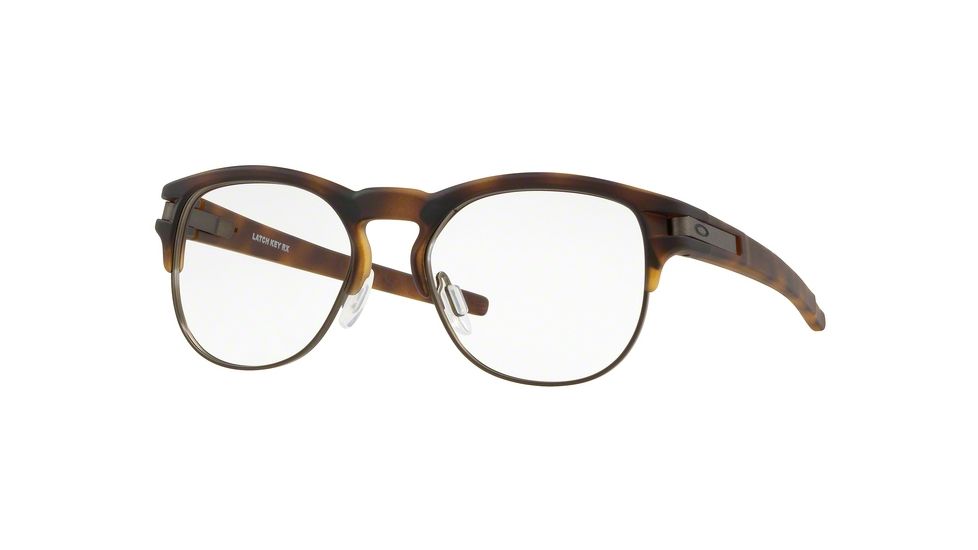 Oakley LATCH KEY RX OX8134 Prescription Eyeglasses 813402-50 - Polished Brown Tortoise Frame, Clear Lenses