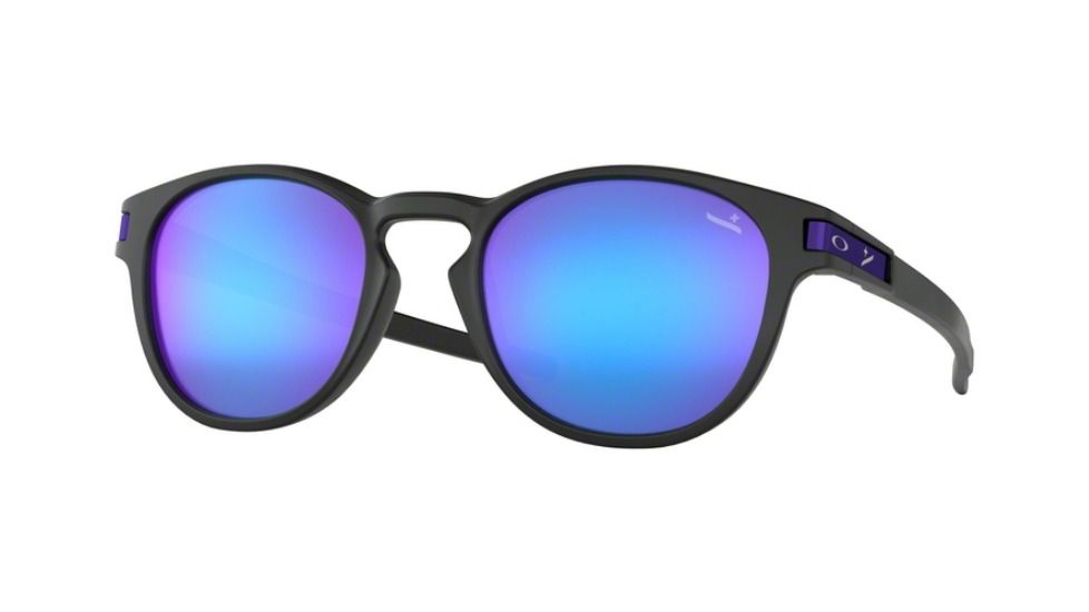 Oakley Latch OO9265 Sunglasses 926539-53 - Matte Black Frame, Violet Iridium Lenses
