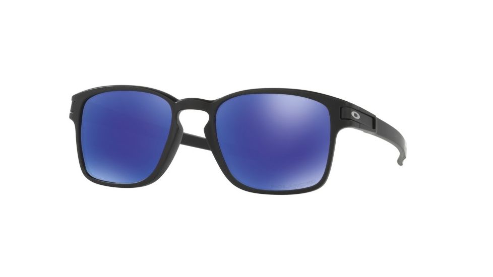 Oakley LATCH SQ OO9353 Sunglasses 935304-52 - Matte Black Frame, Violet Iridium Polarized Lenses