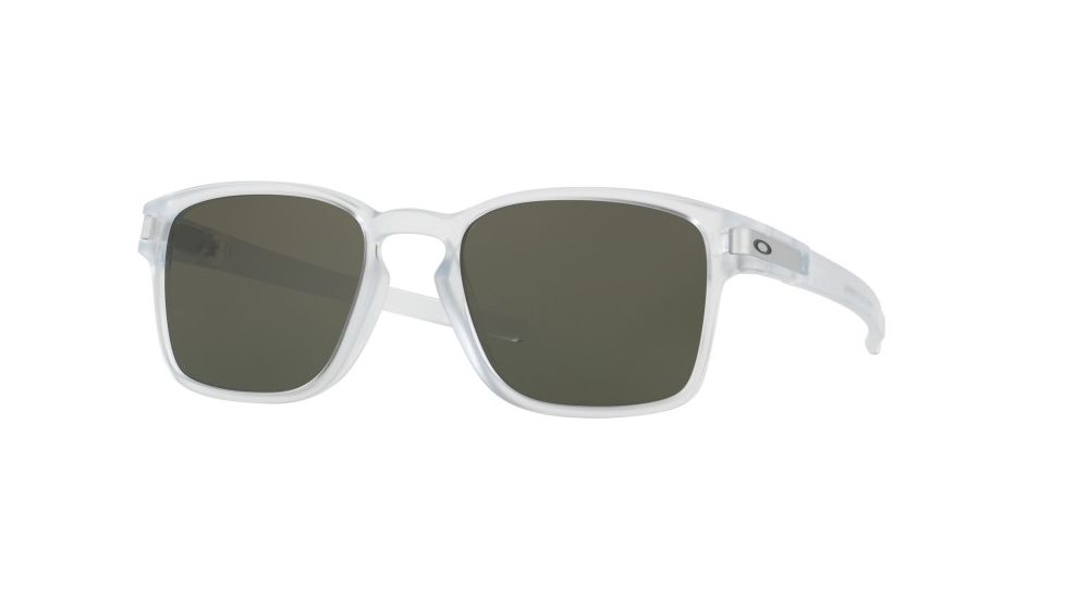 Oakley LATCH SQ OO9353 Sunglasses 935307-52 - Matte Clear Frame, Dark Grey Lenses