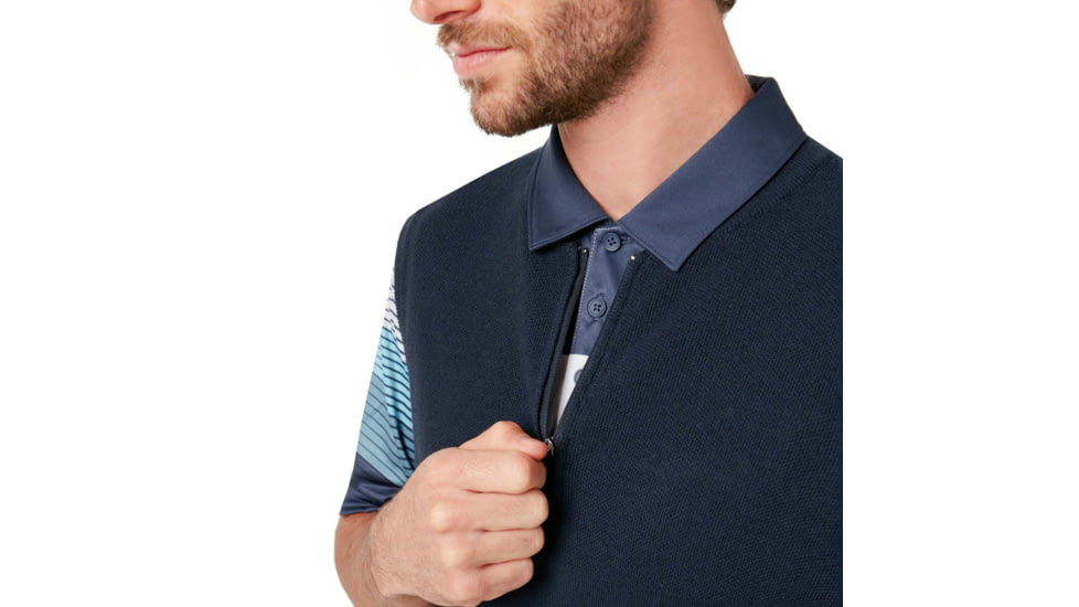 Oakley Light Knit Half Zip Vest - Mens, Foggy Blue, Large, 412802-6FB-L