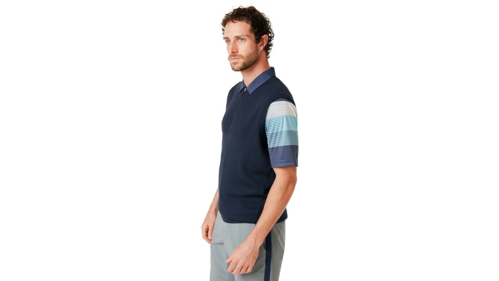 Oakley Light Knit Half Zip Vest - Mens, Foggy Blue, Large, 412802-6FB-L