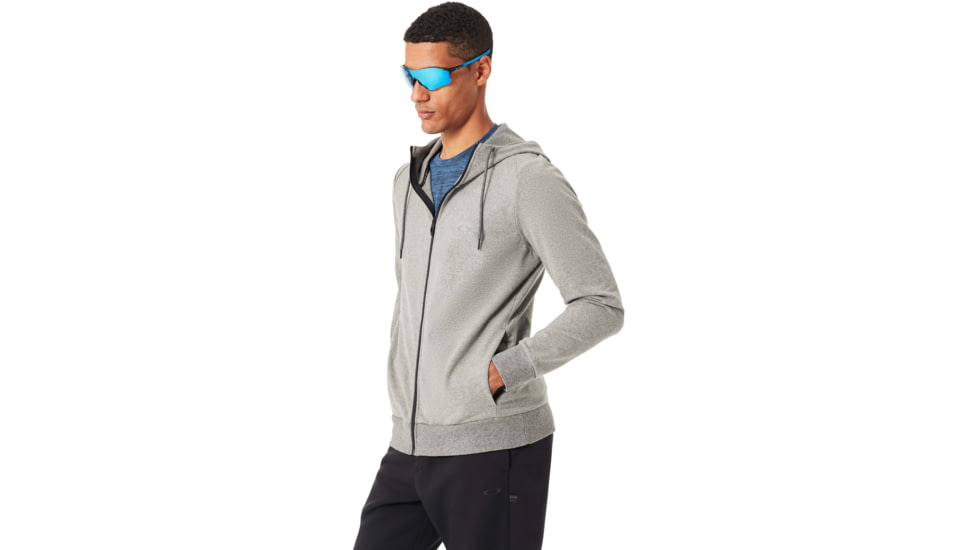 Oakley Link Full Zip Fleece - Mens, Athletic Heather Grey, Small, 472330B-24G-S