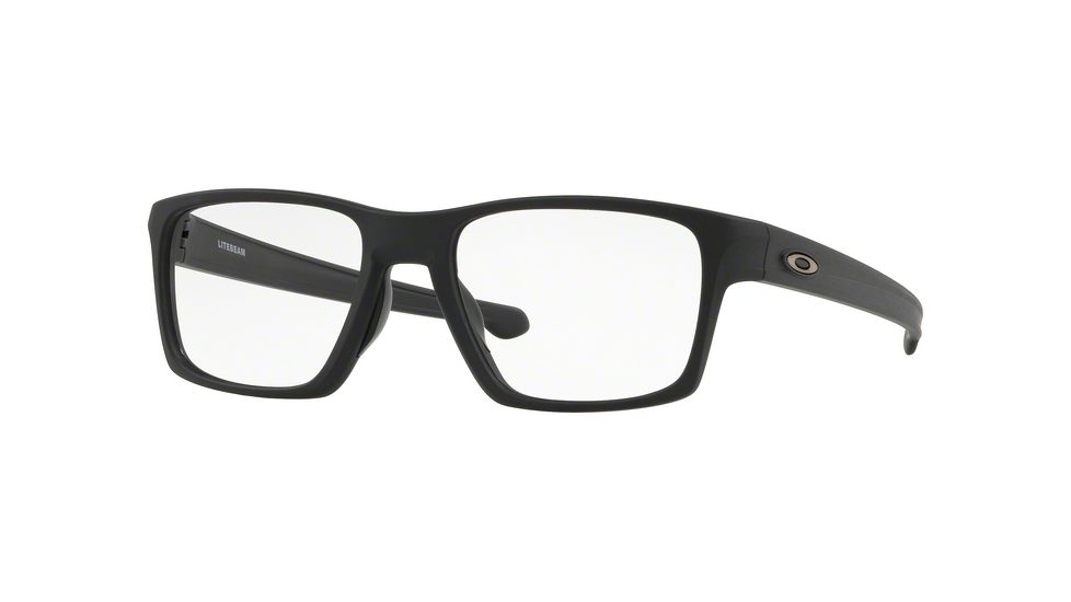 Oakley LITEBEAM OX8140 Eyeglass Frames 814001-53 - Satin Black Frame, Clear Lenses