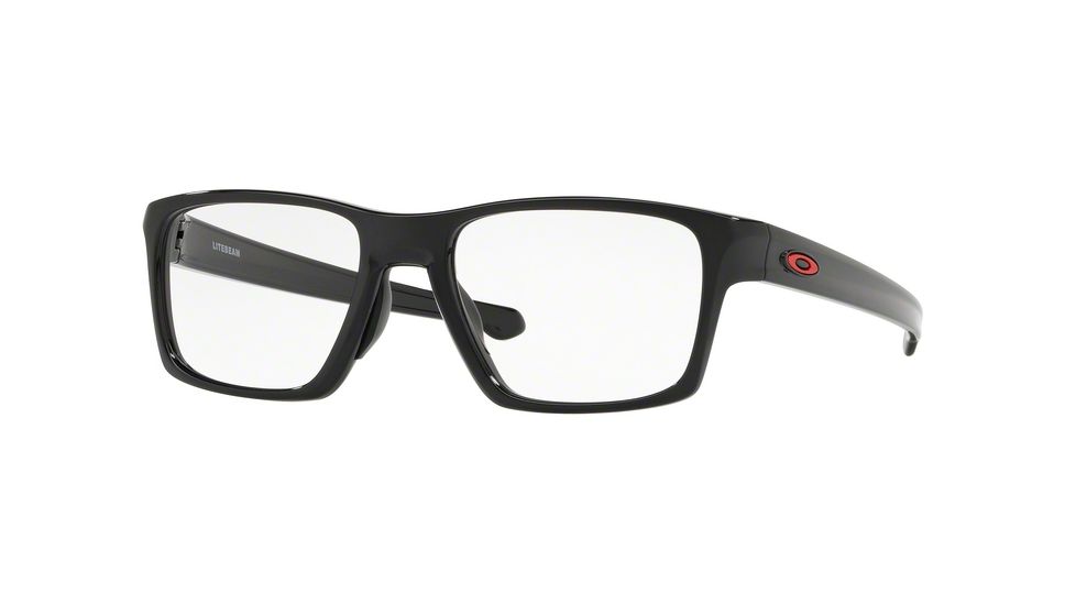 Oakley LITEBEAM OX8140 Eyeglass Frames 814003-53 - Polished Black Frame, Clear Lenses