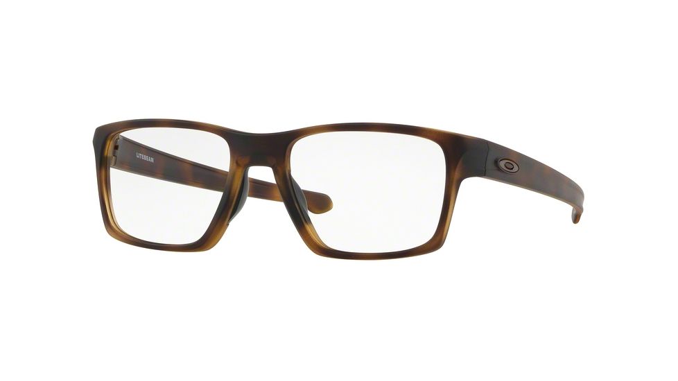 Oakley LITEBEAM OX8140 Eyeglass Frames 814004-53 - Matte Brown Tortoise Frame, Clear Lenses