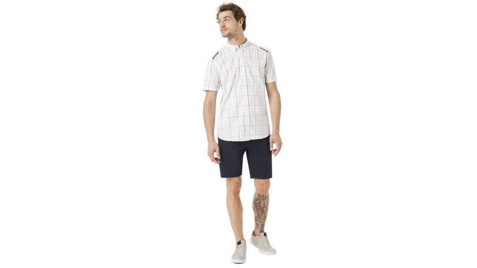 Oakley Local Short Sleeve Plaid - Mens, White, Extra Large, 401865-100-XL
