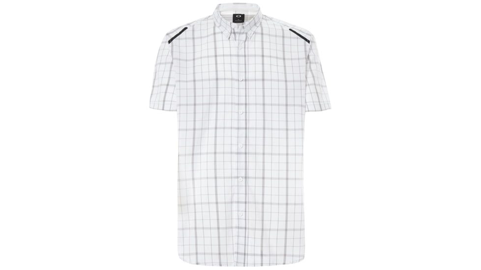 Oakley Local Short Sleeve Plaid - Mens, White, Extra Large, 401865-100-XL