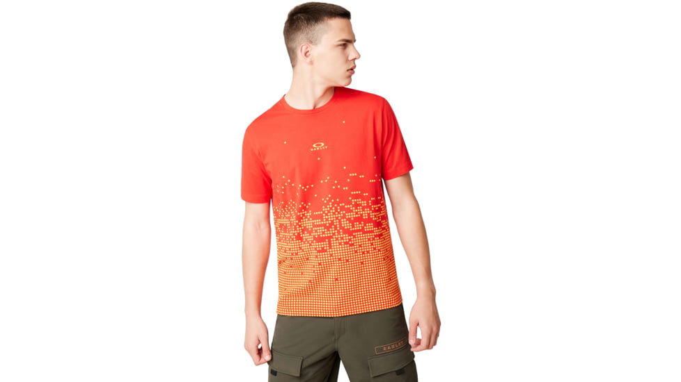 Oakley Logo Digital Tee - Mens, High Risk Red, Large, 457926-43A-L