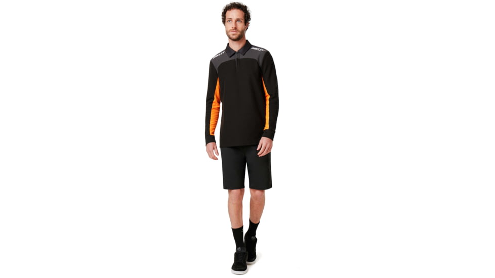 Oakley Logo Racing Team Long Sleeve Polo - Mens, Blackout, Large, 434419-02E-L