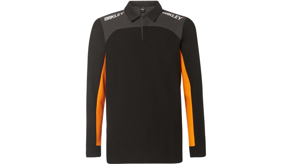 Oakley Logo Racing Team Long Sleeve Polo - Mens, Blackout, Large, 434419-02E-L