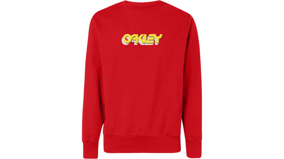 Oakley Logo Tridimensional Crewneck - Mens, High Risk Red, Medium, 472569-43A-M