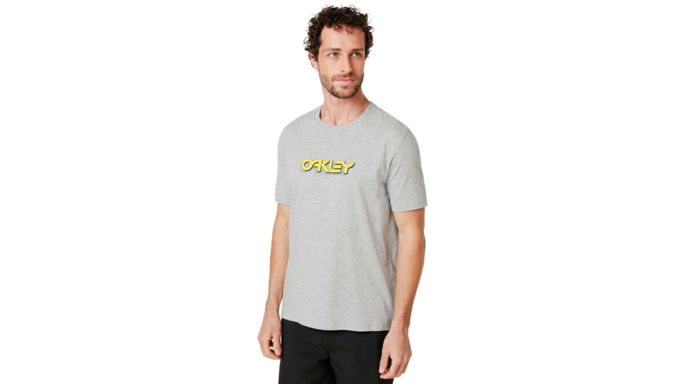Oakley Logo Tridimensional Tee - Mens, New Granite Hthr, Large, 457892-28B-L