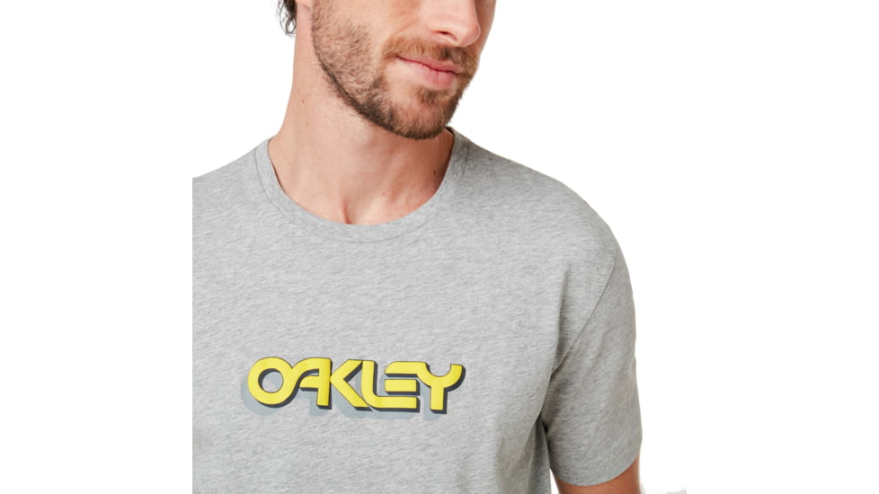 Oakley Logo Tridimensional Tee - Mens, New Granite Hthr, Large, 457892-28B-L