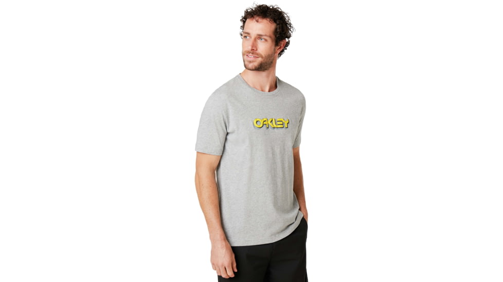 Oakley Logo Tridimensional Tee - Mens, New Granite Hthr, Large, 457892-28B-L