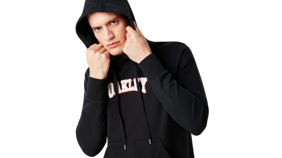 Oakley Lux Chenille Logo Hoodie - Mens, Blackout, Extra Large, 472478-02E-XL