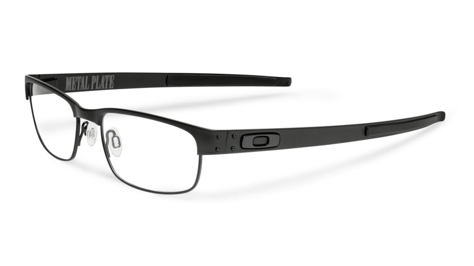 Oakley Metal Plate 53mm MatteBlack Frame w/ Sat Chr Eyeglass Frames w/ Blank Lenses OX5038-0153