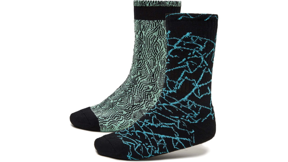 Oakley Multicolor Printed Socks 2 Pcs - Mens, Green Camo Lines, Large, FOS900100-98H-L