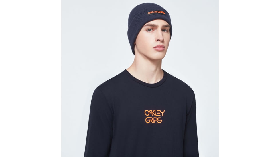 Oakley O-Grip Patch Beanie - Mens, Foggy Blue, One Size, FOS900123-6FB-U
