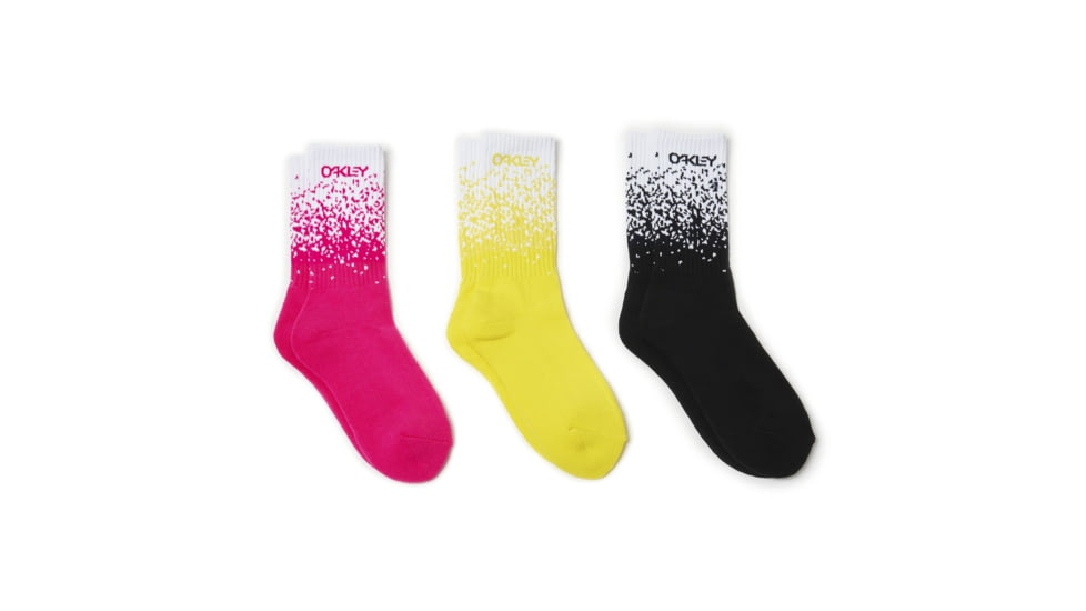 Oakley Gradient Socks, 3 X Pack - Mens, Blackout, Medium, 93312-02E-M