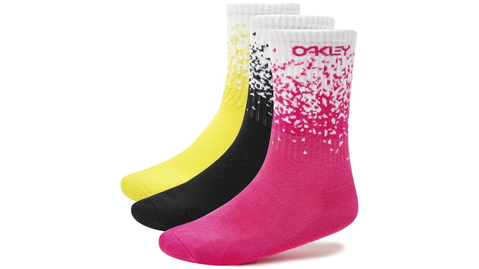 Oakley Gradient Socks, 3 X Pack - Mens, Blackout, Medium, 93312-02E-M