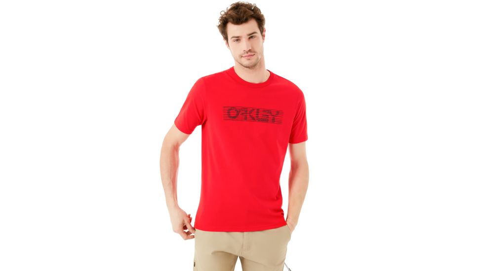 Oakley Waved Short Sleeve Tee - Mens, Red Line, Large, 457395-465-L