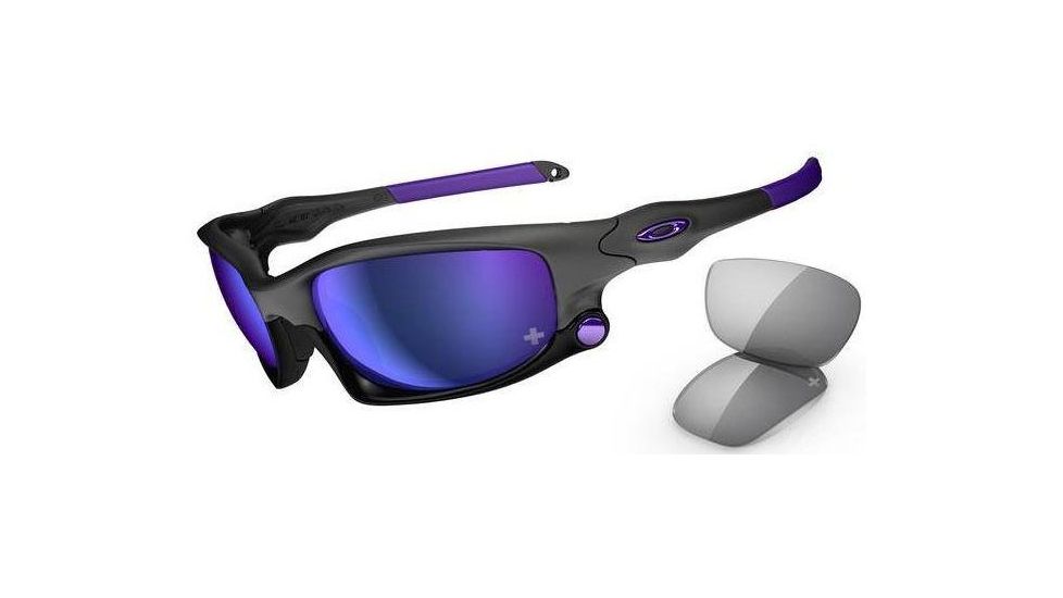 Oakley OIH Split Jacket Carbon Frame w/ Violet Iridium Lenses Sunglasses OO9099-17