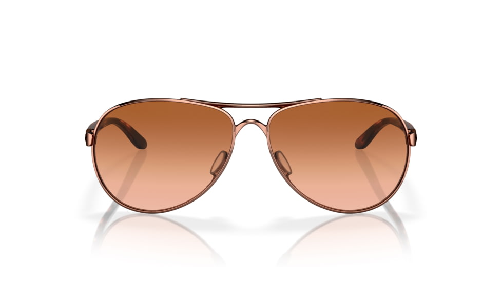 Oakley OO4079 Feedback Sunglasses - Women's, Rose Gold Frame, VR50 Brown Gradient Lens OO4079-01