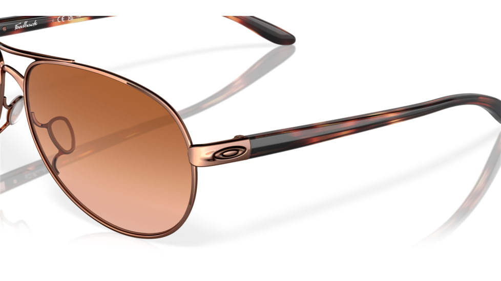 Oakley OO4079 Feedback Sunglasses - Women's, Rose Gold Frame, VR50 Brown Gradient Lens OO4079-01