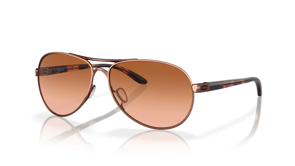 Oakley OO4079 Feedback Sunglasses - Women's, Rose Gold Frame, VR50 Brown Gradient Lens OO4079-01