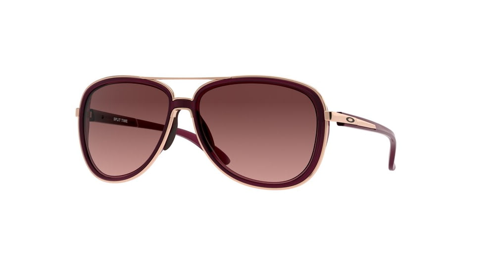 Oakley OO4129 Split Time Sunglasses - Women's, Crystal Raspberry Frame, G40 Black Gradient Lenses, 412902-58