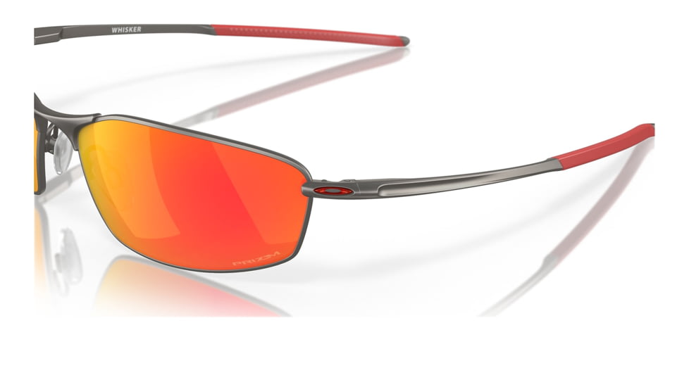 Oakley OO4141 Whisker Sunglasses - Mens, Matte Gunmetal Frame, Prizm Ruby Lens, 60, OO4141-414102-60